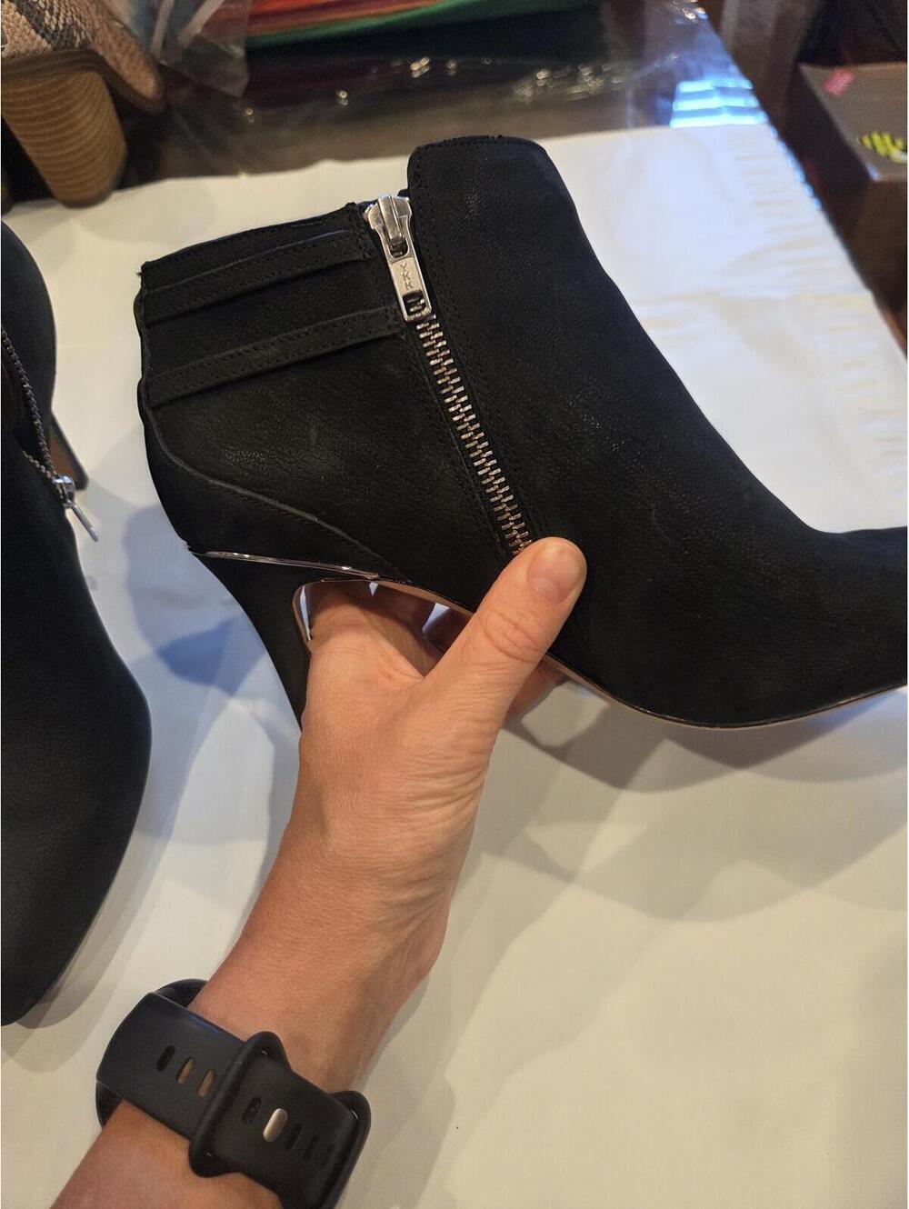 EUC Coach Daphney Black Suede Stiletto Ankle Booties Size 7.5 - Picture 11 of 15
